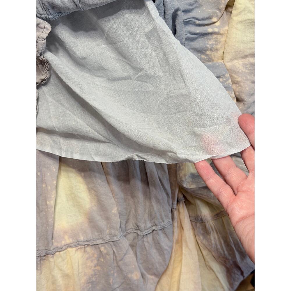 Cotton Flower 100% cotton boho tiered skirt bleach distressed cargo pocket large - Picture 12 of 13